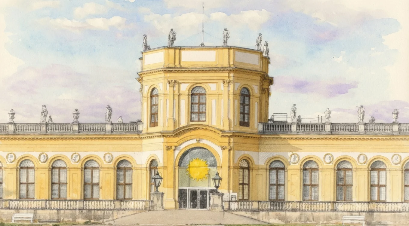 Schloss in Kassel als Hochzeitslocation — Aquarellillustration