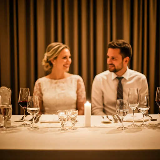 Elegantes Hochzeitsdinner mit Kerzenlicht